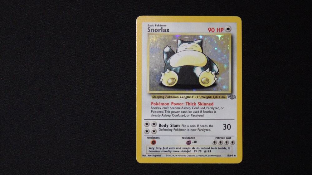 Snorlax Holo Rare 11/64 Jungle Set Vintage Pokemon Card LP EX Unlimited WOTC